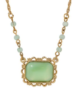 Moonstone Acrylic Bead Pendant Necklace