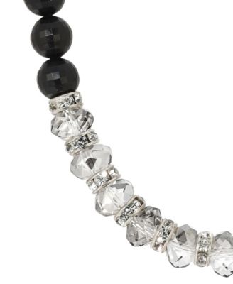 Black Acrylic Bead Crystal Glass Necklace