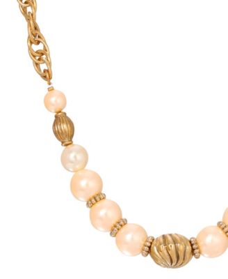 Faux Cultivated Pearl Twisted Chain Necklace