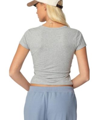 Женская футболка Katerina Henley с надписью Edicted