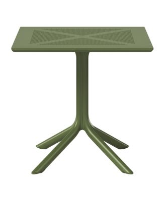 31.5" Square Plastic Outdoor Patio Dining Table for 4