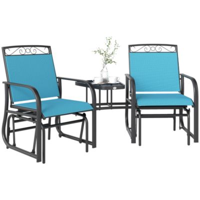 2-Person Outdoor Glider Chair with Table