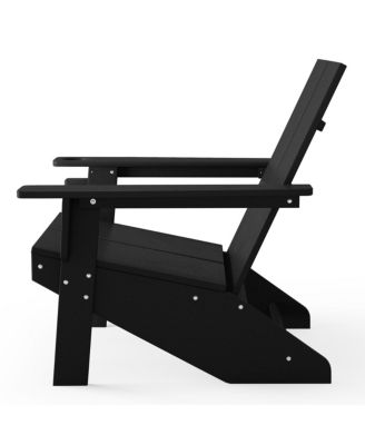 Outdoor HDPE Modern Adirondack Chair with Cup Holder