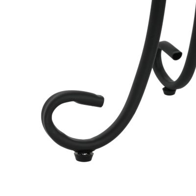 Streamdale Patio Side Table with Shelf,Brown+Black