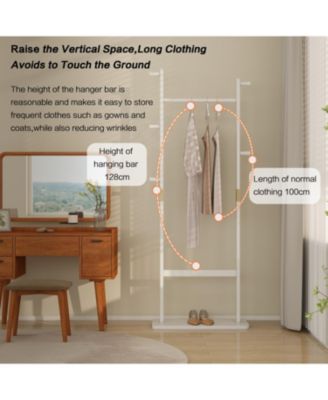 Streamdale Solid Wood Coat Rack (23.6" x 11" x 64.1") for Bedroom/Entryway/Living Room (White)