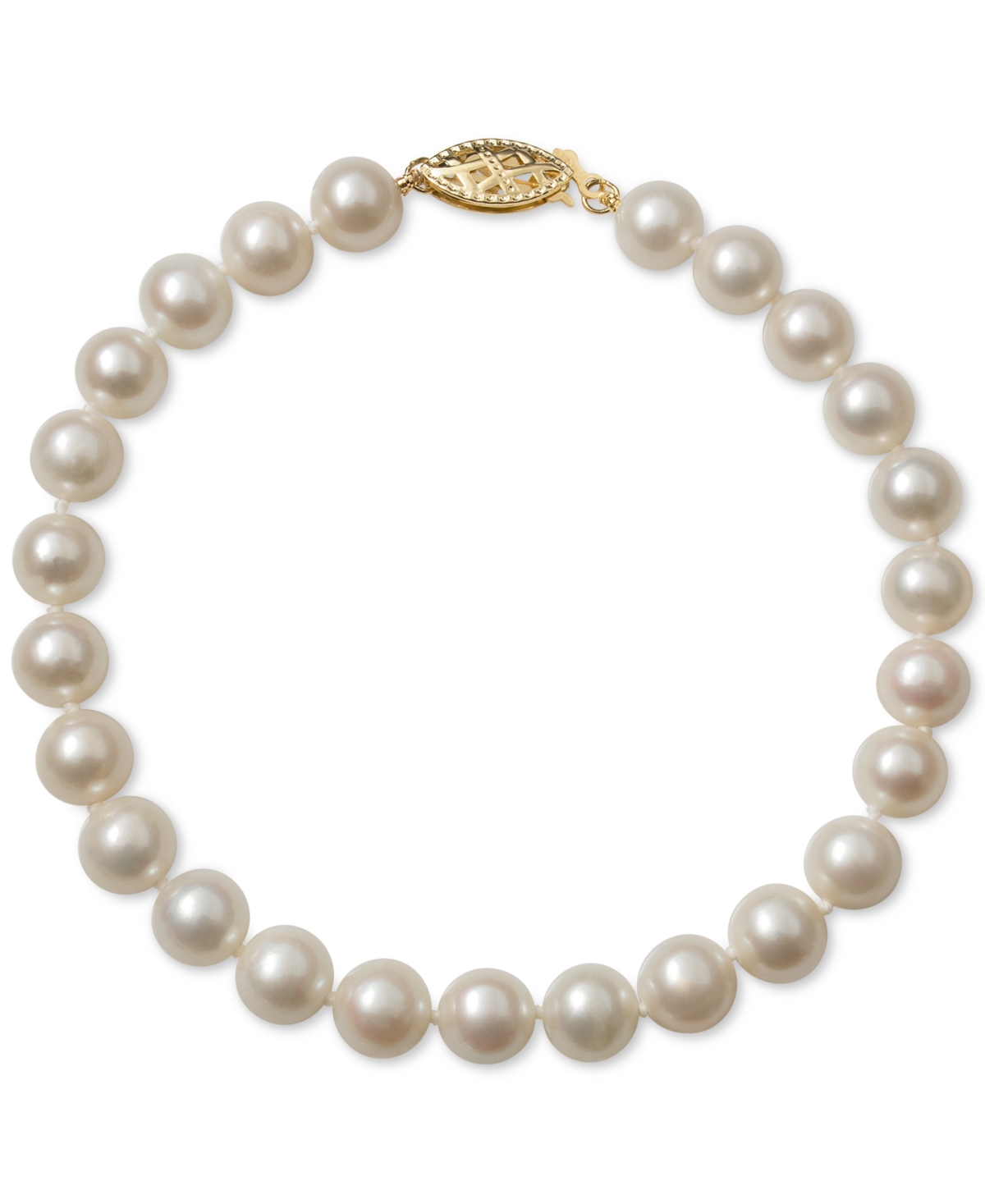 Cultured Freshwater Pearl Bracelet (6mm) in 14k Gold - Yellow Gold