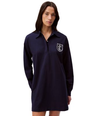 Женское платье-поло для регби Calvin Klein Jeans с длинным рукавом