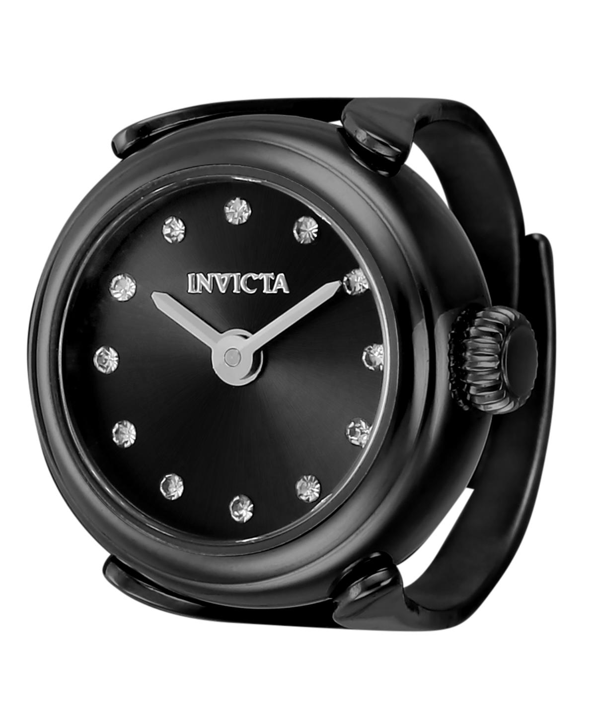 Women's 44484 Mini Angel Quartz 2 Hand Black Dial Watch - Black