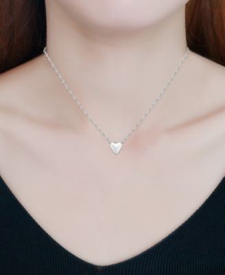 Heart Pendant Necklace, 16" + 2" extender in Sterling Silver or 18k Gold Over Sterling Silver
