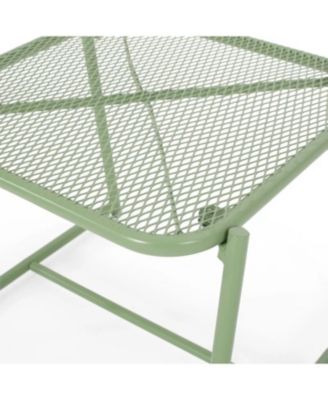 Streamdale 15.5" Modern Mesh Motif Side Table for Outdoor Spaces