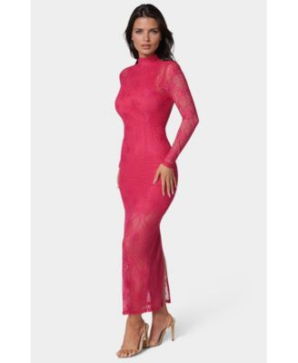 Женское иллюзионное кружевное платье макси от Bebe