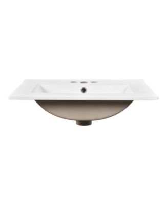 Modern 24" Single Sink Bathroom Vanity Cabinet with Top Sink & Storage Shelves