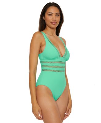 Women's Modern Edge Ribbed One-Piece Swimsuit