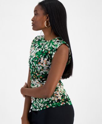 Женская сетчатая блузка без рукавов с абстрактным принтом Bar III, эксклюзивно представленная в Macy's