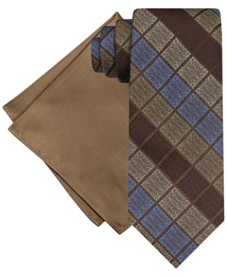 Steve Harvey - Men's Gradient Squares Tie & Solid Pocket Square Set