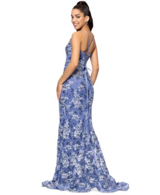 Женское сетчатое платье без рукавов Betsy & Adam, расшитое блестками