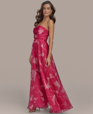 Donna Karan New York Women's Printed Strapless Ball Gown