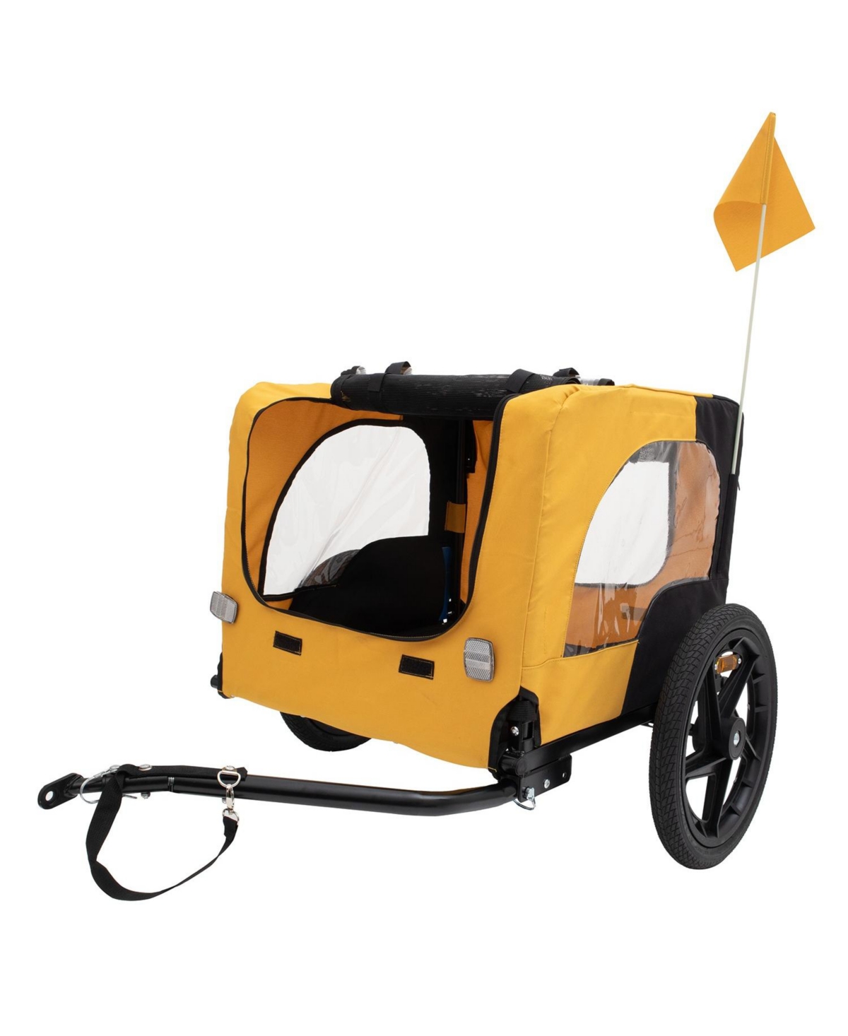 Yellow Outdoor Heavy Duty Foldable Utility Pet Stroller Dog Carriers Bicycle Trailer - Yellow fabric
