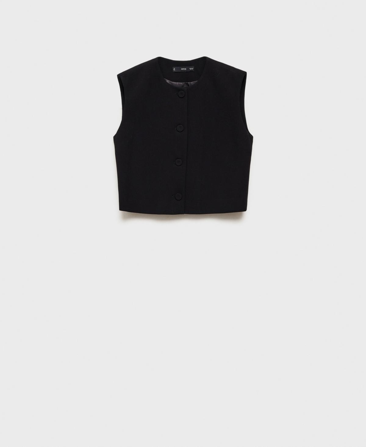 Mango Women's Buttoned Crop Waistcoat In Black
