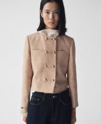 MANGO - Women's Double-Breasted Tweed Jacket