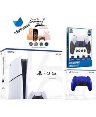 PlayStation 5 Slim Disc with Extra Controller, FPS Grip Kit and MightySkins Decal Voucher