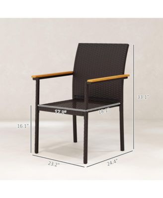 2 PCS Wicker Dining Chair, Outdoor Dining Chairs w