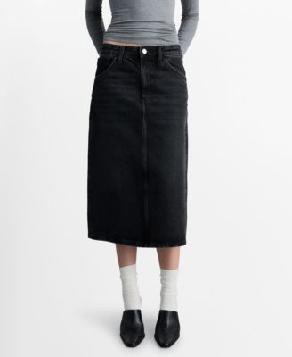 MANGO - Women's Denim Midi-Skirt
