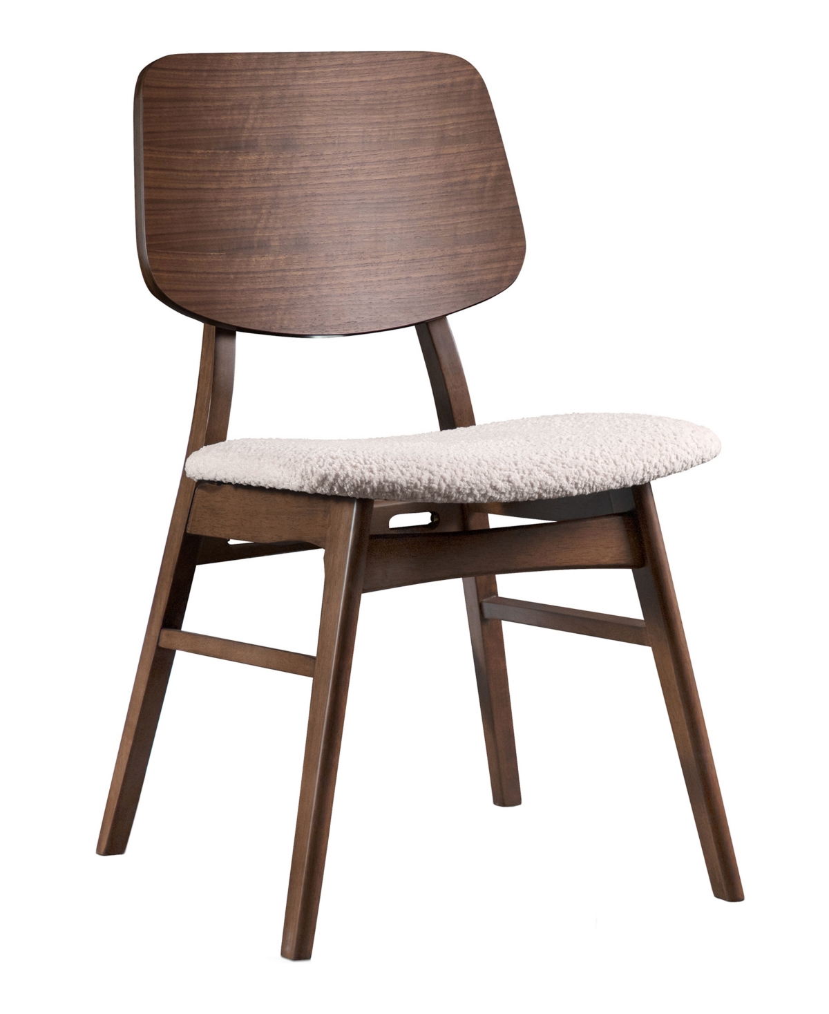 Furniture Of America 2-pc. Sandy Cove Boucle Fabric Padded Dining Chair Set In Walnut