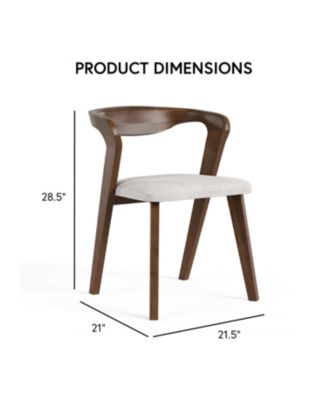 2-Pc. Solid Wood Mid-Century Modern Dining Chair Set