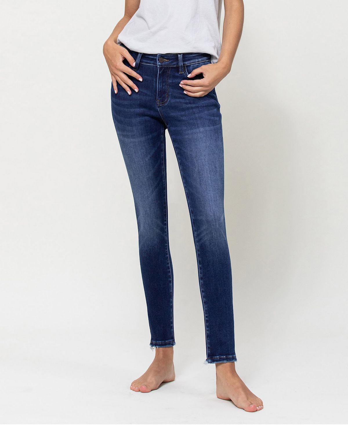 Vervet Women's Mid Rise Ankle Skinny Jeans view 1 — MAYCSS fashion products