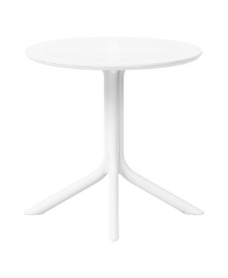 31.5" Round Plastic Outdoor Patio Dining Table for 4