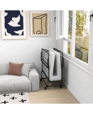 Twin Size Metal Folding Bed with Memory Foam Mattress