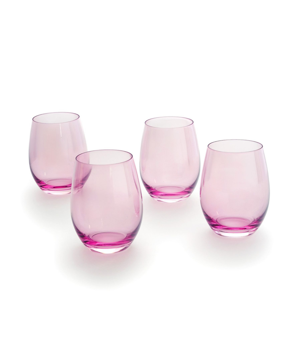 Godinger Set Of 4 Veneto Frost Stemless Wine Glasses In Pink