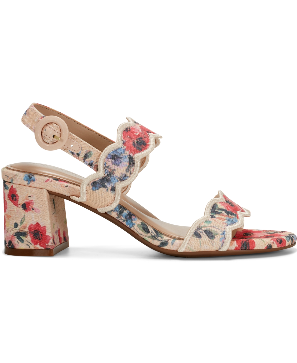 Shop Easy Spirit Women's Daana Block Heel Slingback Sandals In Soft Pink Floral