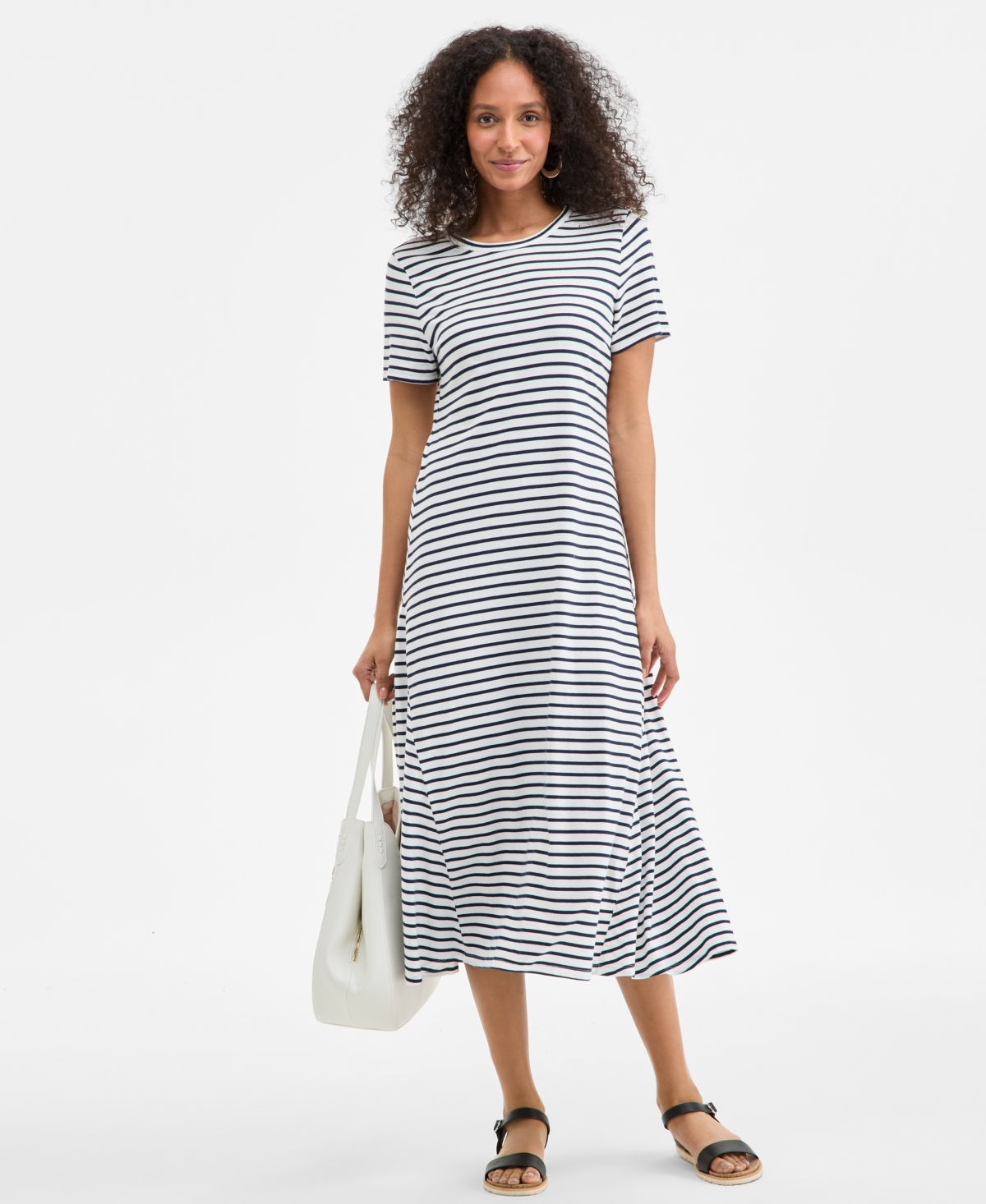 Style & Co Women's Printed Short-sleeve Knit Maxi Dress, Exclusively At Macy's