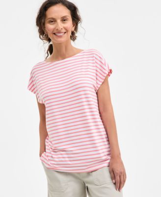 Style & Co - Women's Mixed-Stripe Dolman-Sleeve Top