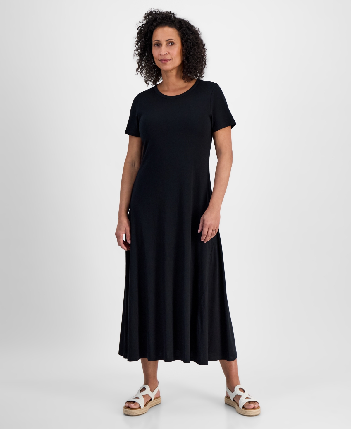 Style & Co Women's Printed Short-sleeve Knit Maxi Dress, Exclusively At Macy's
