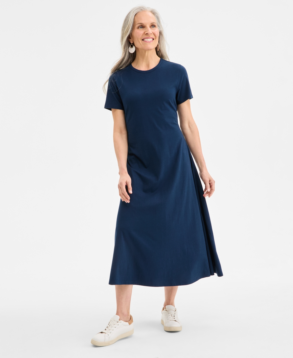 Style & Co Women's Printed Short-sleeve Knit Maxi Dress, Exclusively At Macy's
