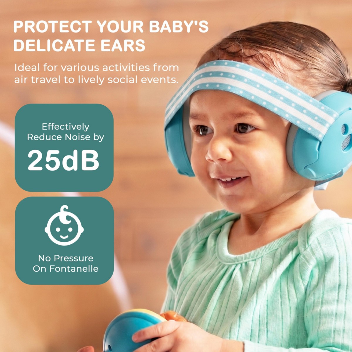 Детские Sperric Baby Earmuffs for Noise Cancelling, Super Lightweight Ultra Soft to Prevent Irritation Baby Ear Protection, Headphones for Babies — фото 4