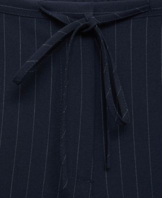 Women's Chalk-Stripe Straight Trousers