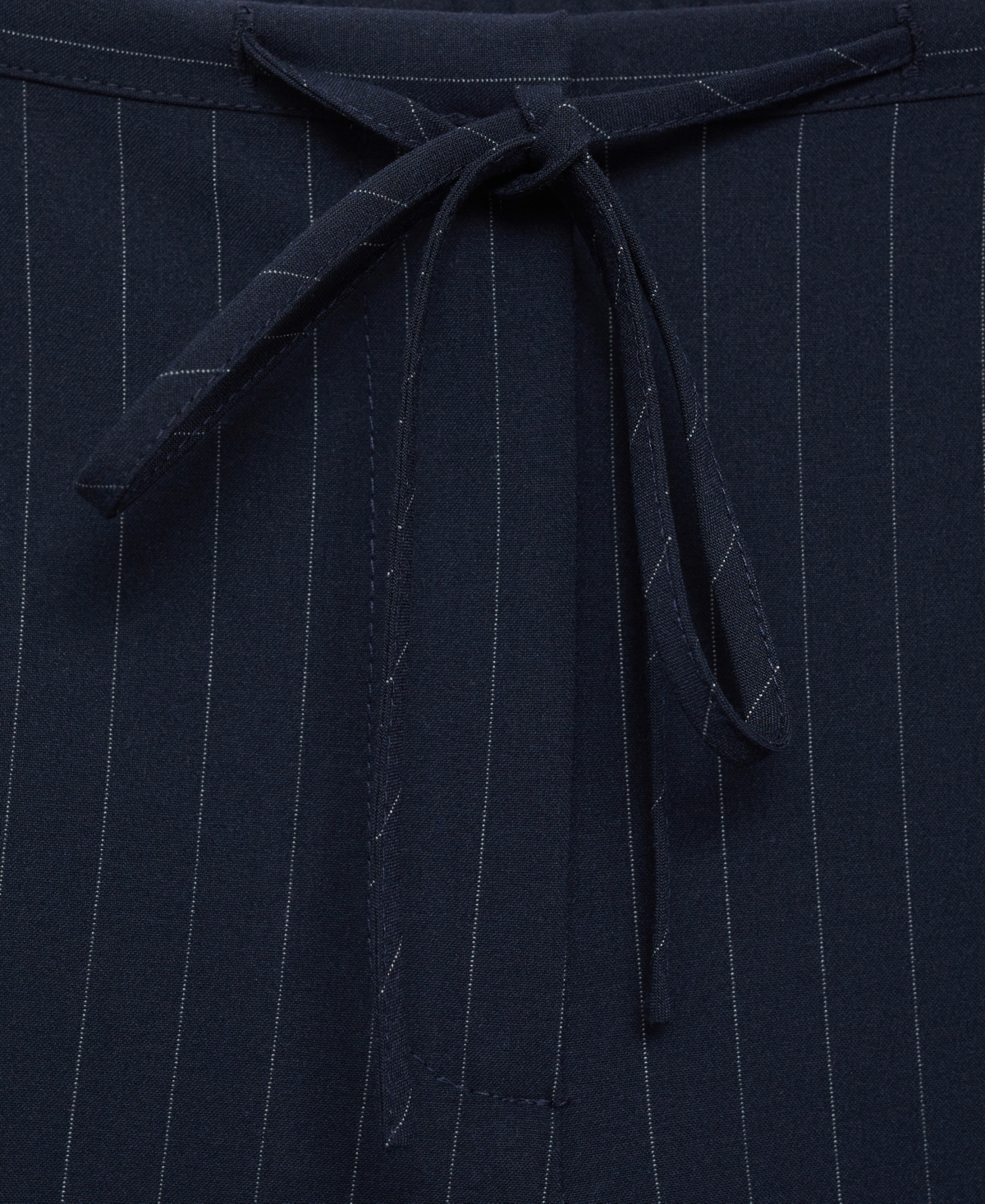 Shop Mango Women's Chalk-stripe Straight Trousers In Dark Navy