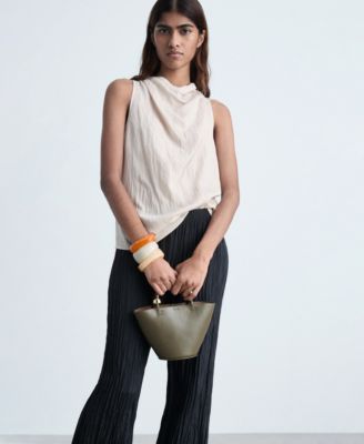 Women's Pleated Straight Trousers