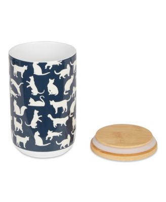 Ceramic Pet Treat Canister Cats Meow