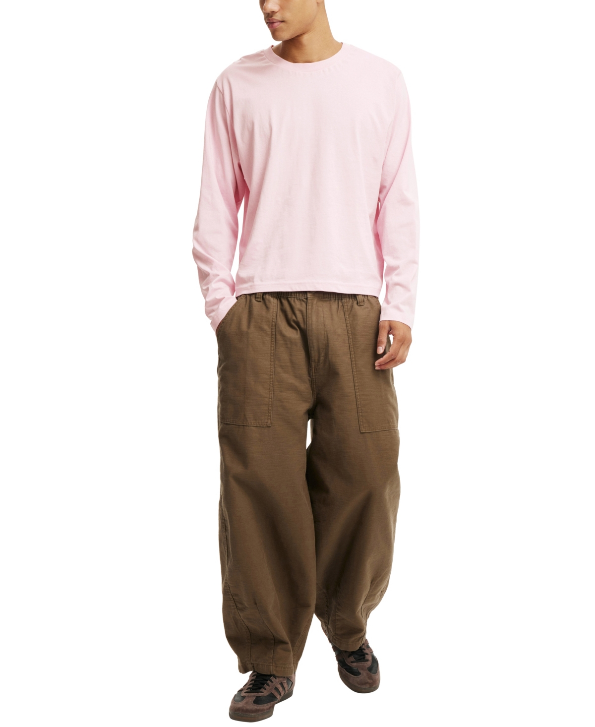 Shop Cotton On Men's Cropped Fit Long Sleeve T-shirt In Corsage