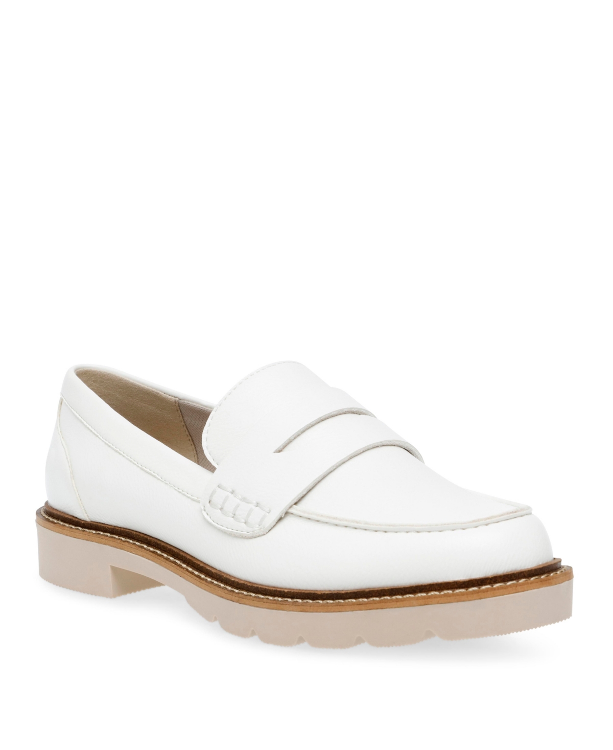 Shop Anne Klein Women's Emmylou Lug Sole Loafers In White