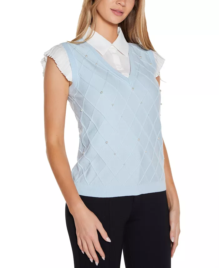 Women's Two-Fer Pullover Sweater - thumbnail 4