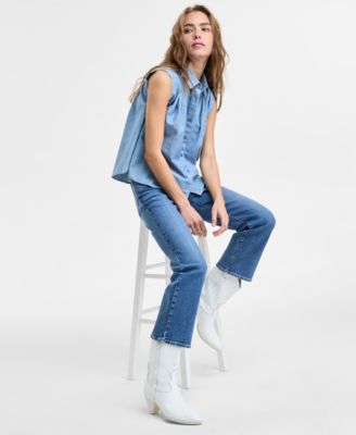 Levi's Levis Womens Gracen Sleeveless Blouse 725 High Rise Kick Flare Jeans In Rejected
