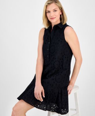 Женское хлопчатобумажное платье-сорочка Robbie Bee без рукавов с петельками