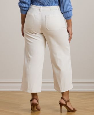 Plus Size High-Rise Wide-Leg Cropped Jeans