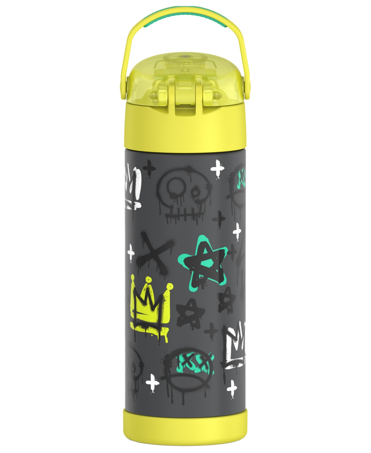 Thermos Funtainer 16 Oz. Water Bottle With Locking Lid In Graffiti Boy